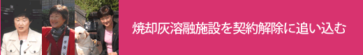 焼却灰溶融施設を契約解除に追い込む